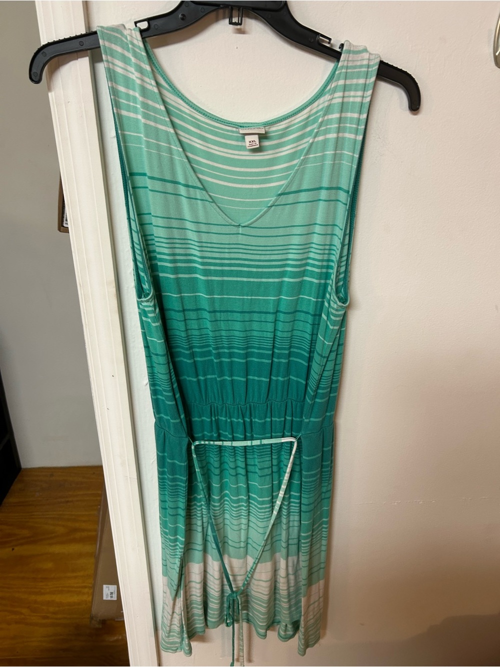 Merona Teal Gradient Sleeveless Midi Dress with Tie Waist